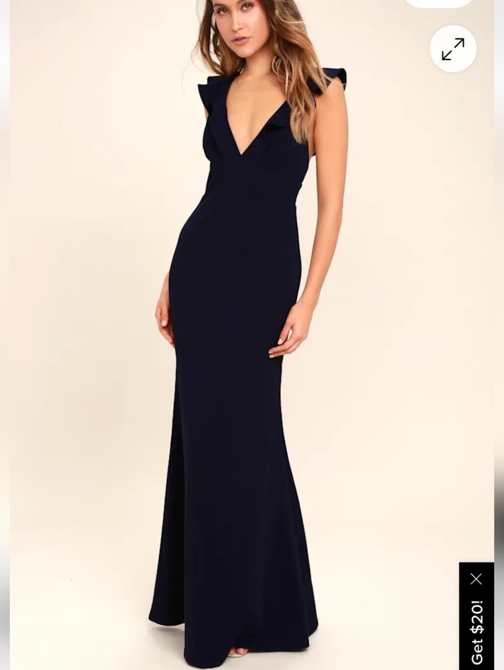 Lulus Perfect Opportunity Black Maxi Dress V-Neck Size XS NWT